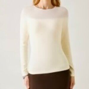 *NWT* Wool Sheer Shoulder Brami Top - Off White - Sz - Large
